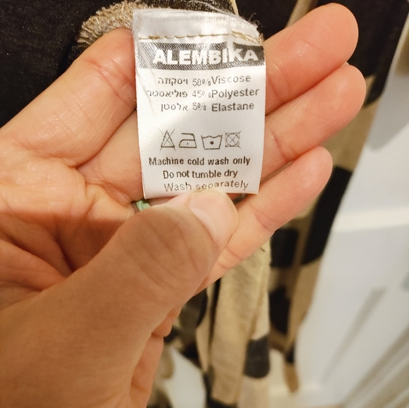 Alembika Mara Tunic Top Sand Dot Black Lightweight Layering Size 2 Medium - Picture 5 of 7